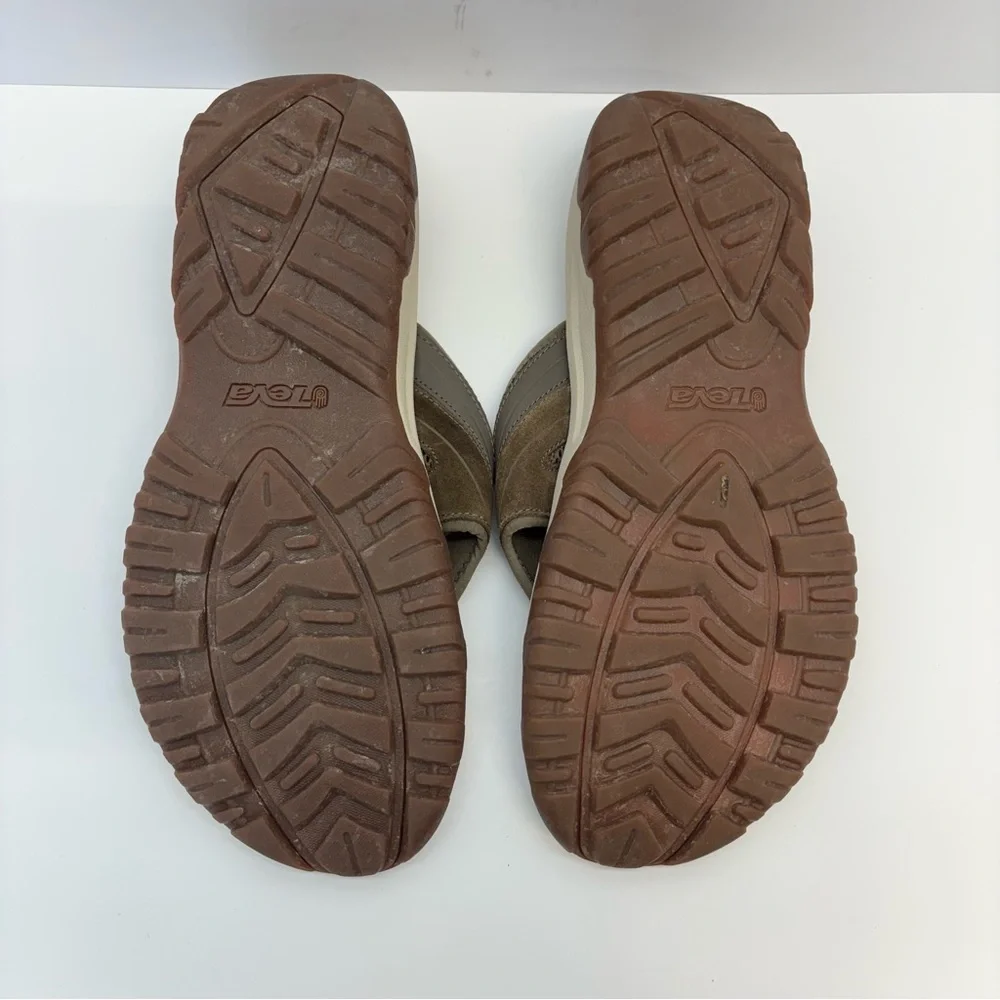 TEVA Pajaro Dune Leather Flip Flops Sandals S/N 1002432 Men's Size 12 Beach EUC